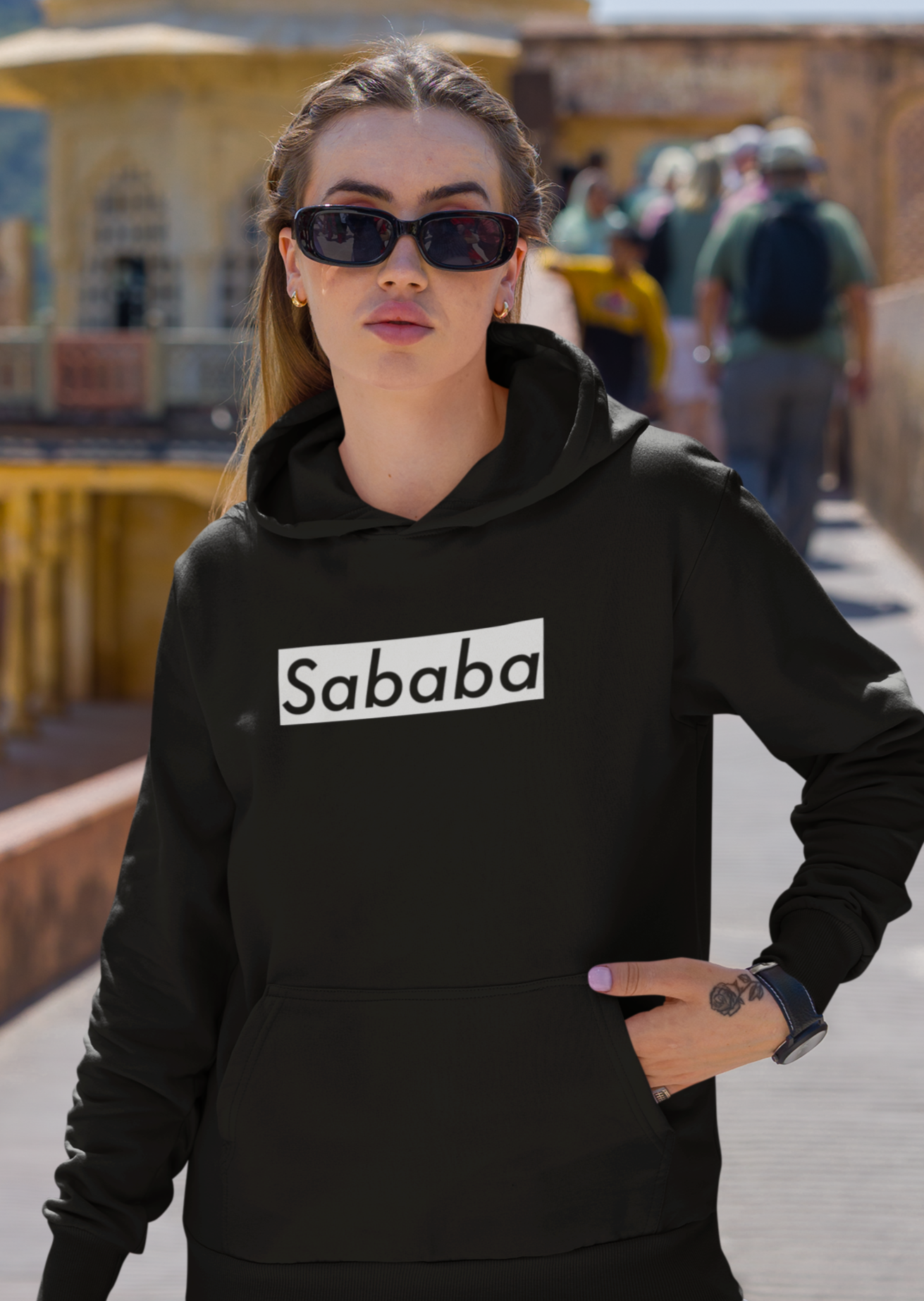 Sababa Logo B&W Women's Premium Hoodie