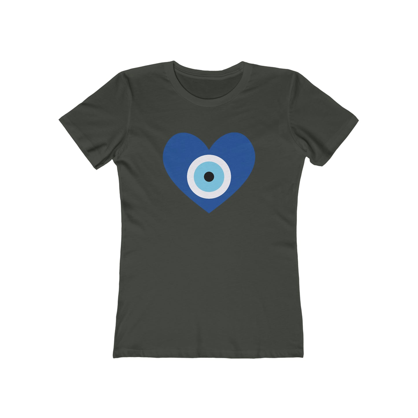 Heart Evil Eye Women's Tee in Solid Heavy Metal