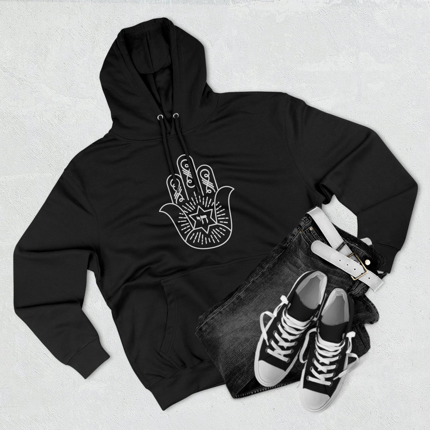 Hamsa With חי Men's Premium Hoodie