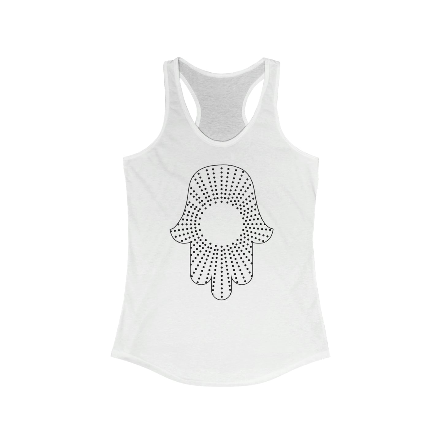 Hamsa Dots Women's Tank in Solid White