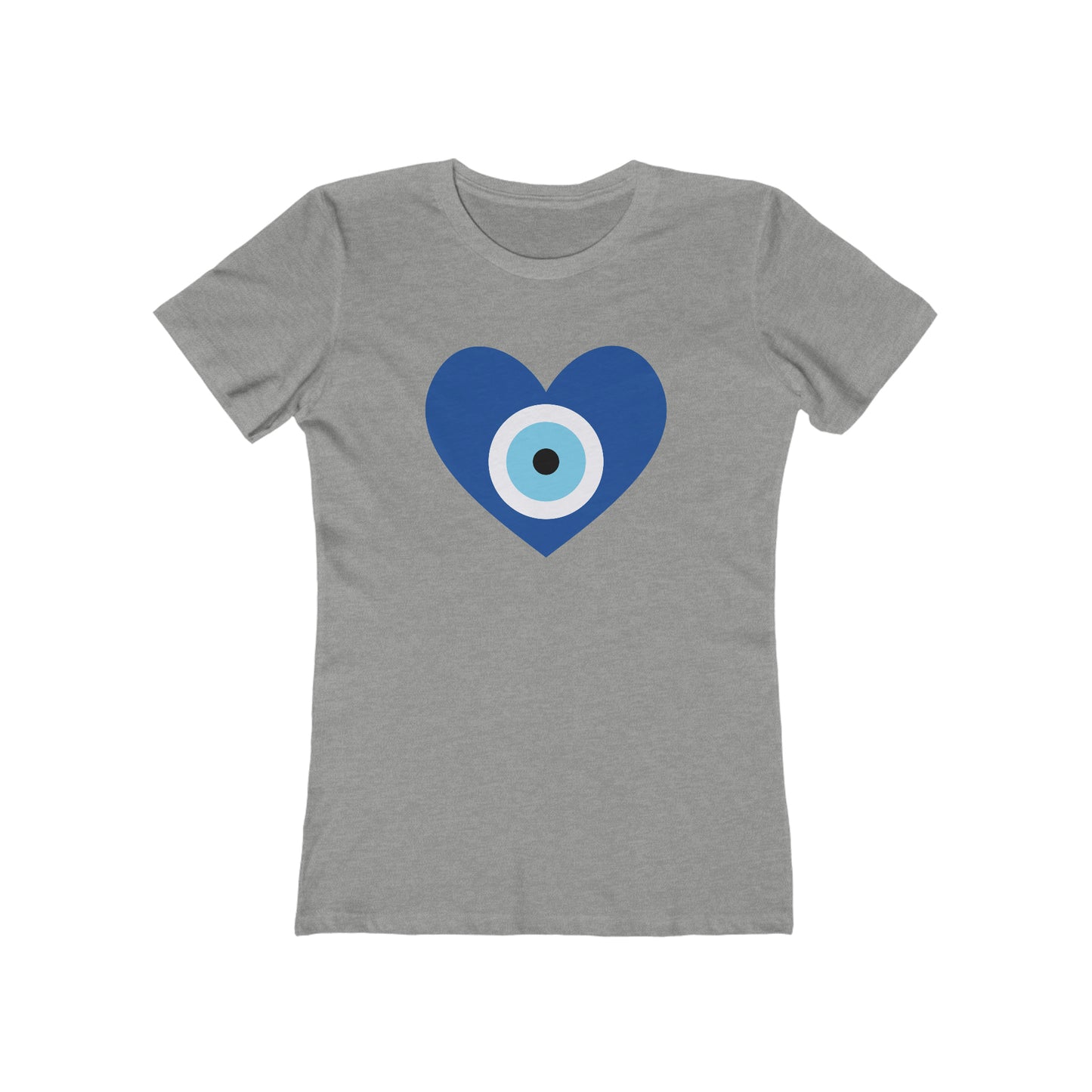 Heart Evil Eye Women's Tee in Heather Grey
