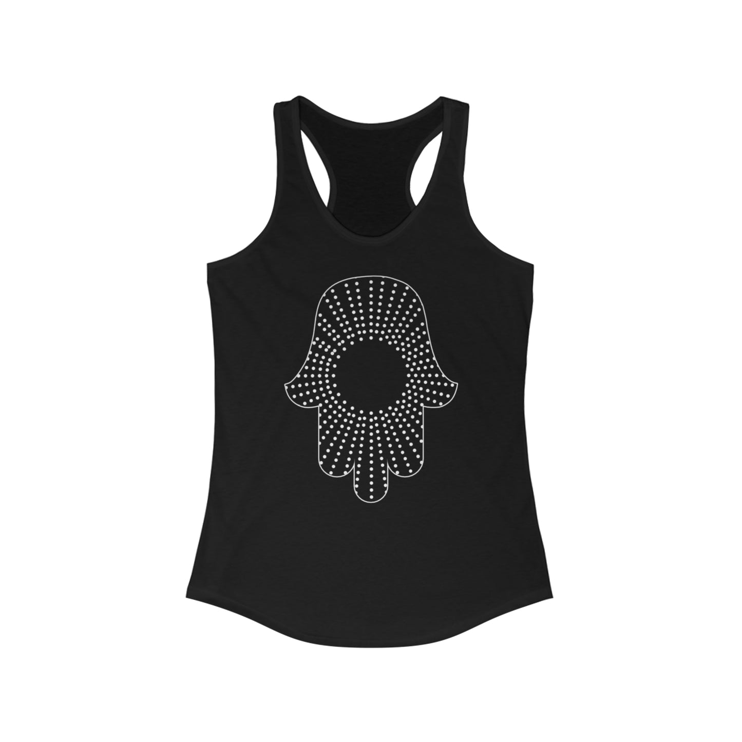 Hamsa Dots Women's Tank in Solid Black