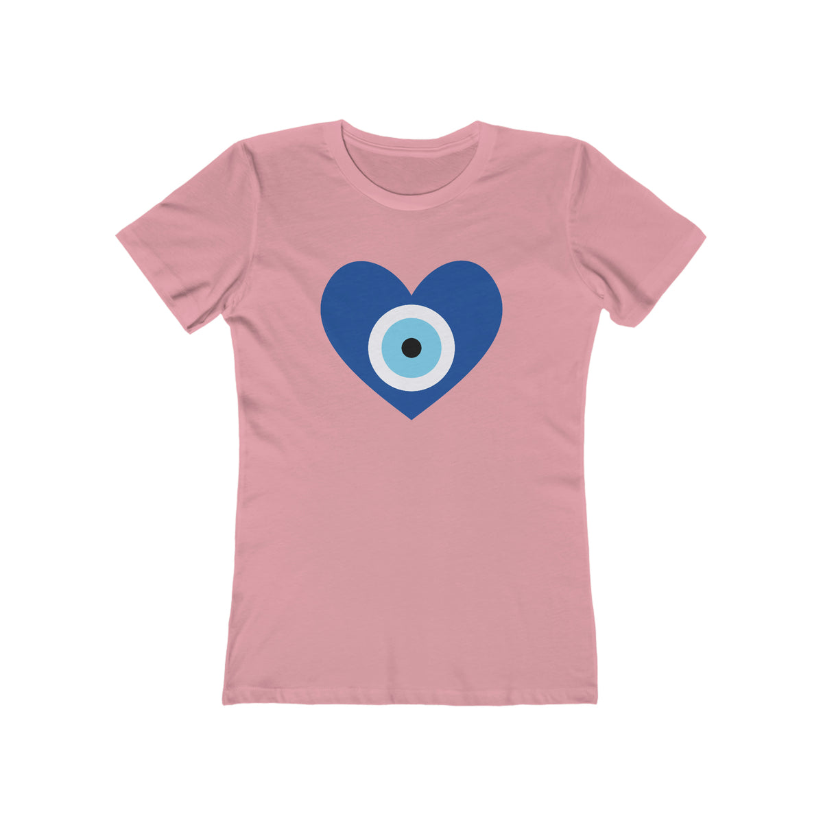 Heart Evil Eye Women's Tee in Solid Light Pink