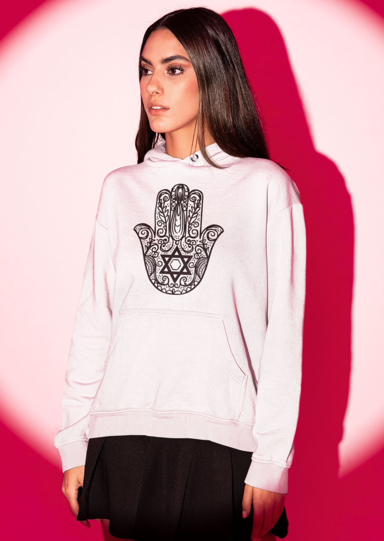 Hamsa With Star Of David Women's Premium Hoodie