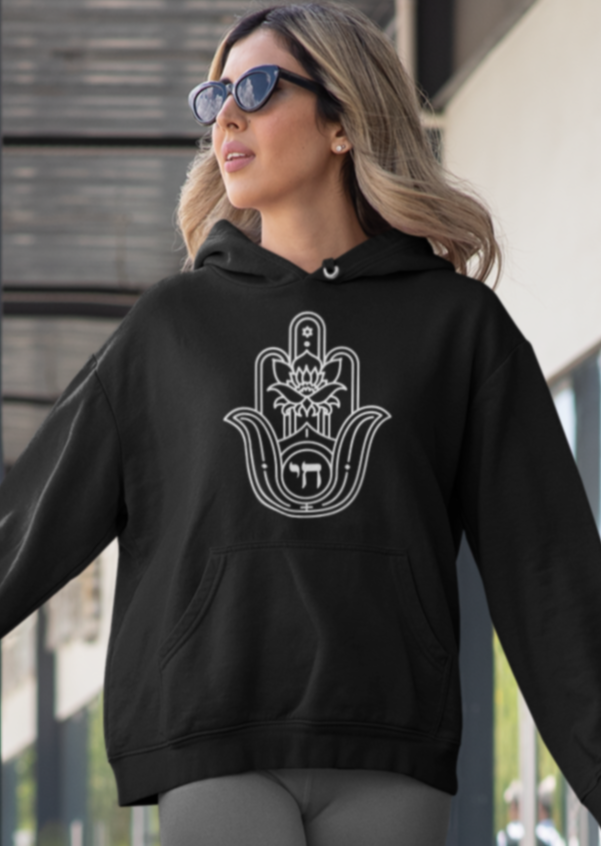 Hamsa With חי And Star Women's Premium Hoodie