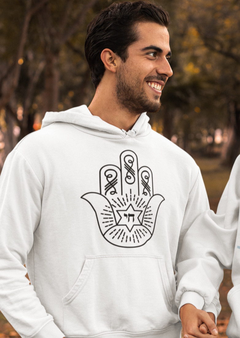 Hamsa With חי Men's Premium Hoodie
