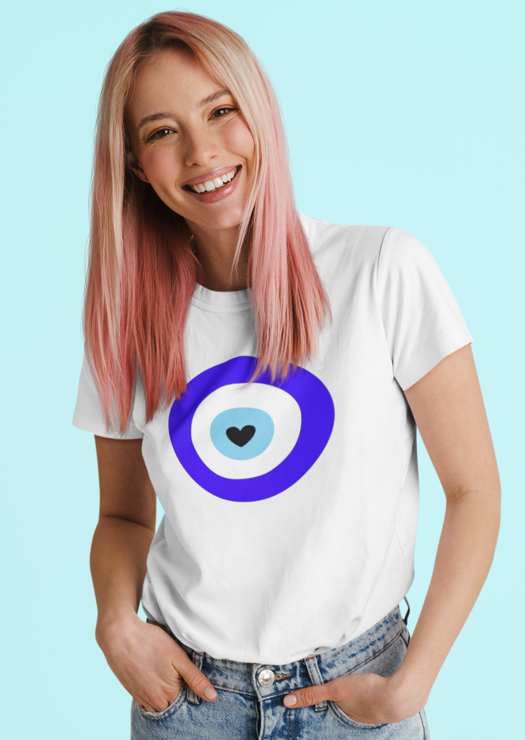 Evil Eye Heart Center Women's Tee
