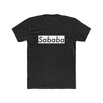 Sababa Logo B&W Men's Tee in Solid Black
