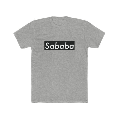 Sababa Logo B&W Men's Tee in Heather Grey