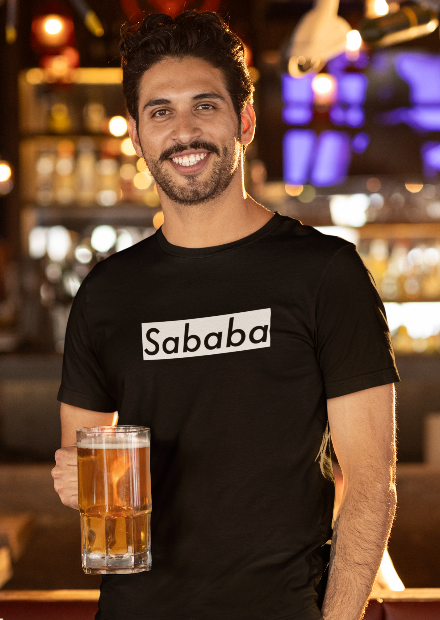 Sababa Logo B&W Men's Tee