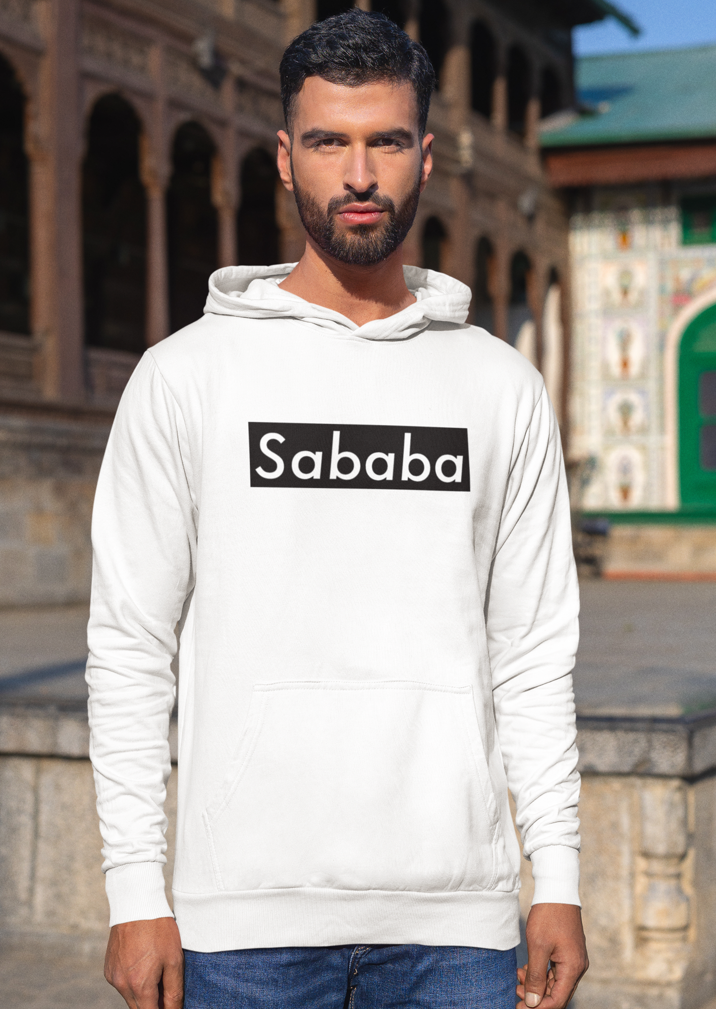 Sababa Logo B&W Men's Premium Hoodie