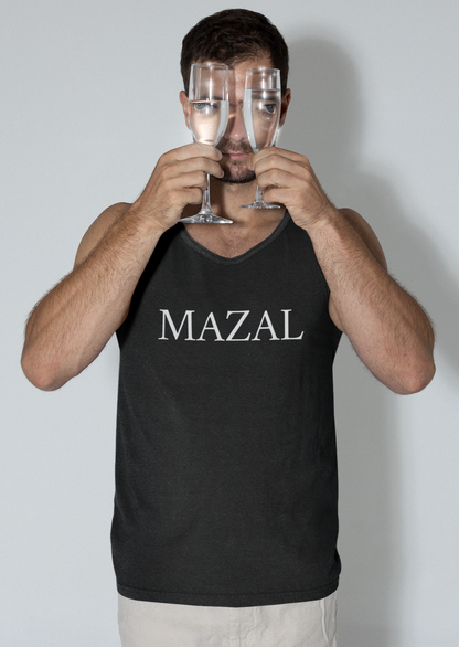Mazal Men's Tank – man holding two wine glasses to his face