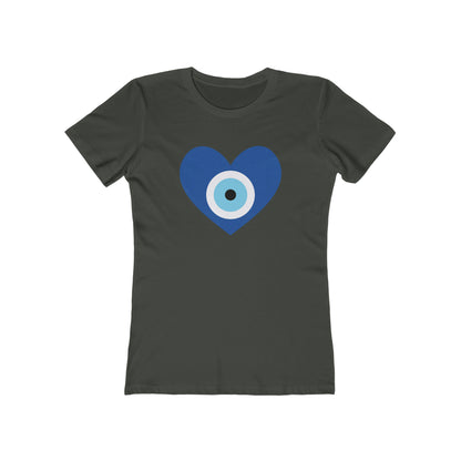 Heart Evil Eye Women's Tee in Solid Heavy Metal