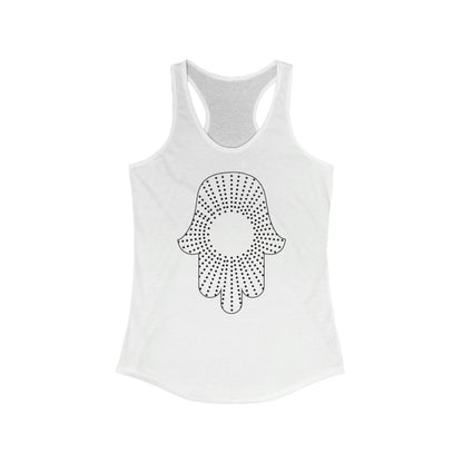 Hamsa Dots Women's Tank in Solid White