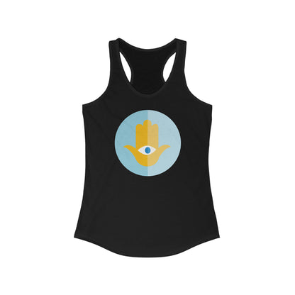 Half & Half Hamsa Women's Tank in Solid Black