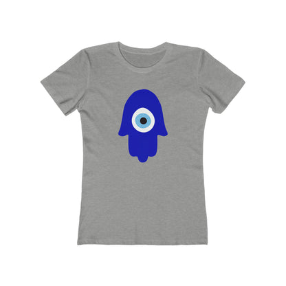 Hamsa With Evil Eye Women's Tee in Heather Grey