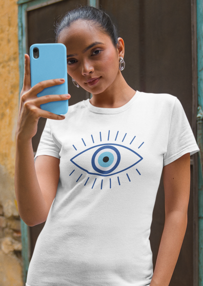 Evil Eye 2 Women's Tee – serious woman taking a selfie